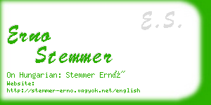 erno stemmer business card